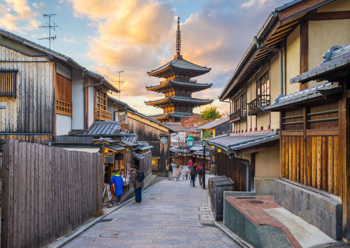 Yasaka-Pagode in Kyoto bei Sonnenuntergang