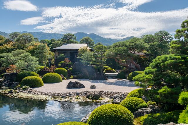 Japanischer Garten im Adachi Museum of Art in Shimane, Japan 