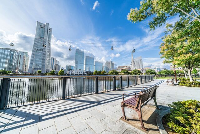 Szenerie des Minato-Mirai-Viertels, Yokohama 